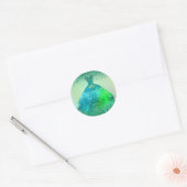 Quinceañera Peacock Sparkle Gown Classic Round Sticker (Envelope)