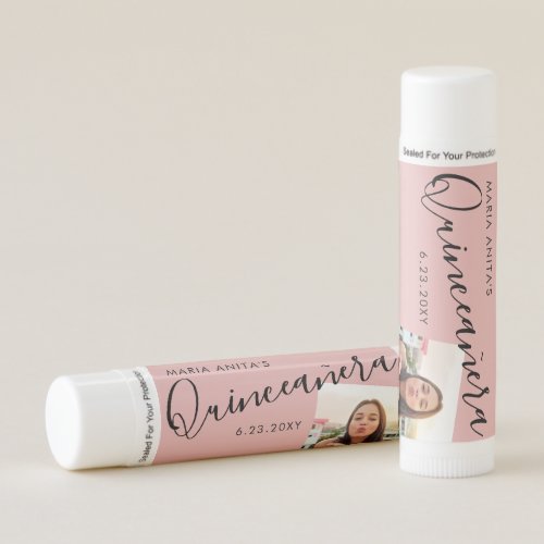 Quinceanera Personalized Name Photo Lip Balm