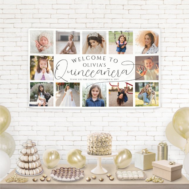 Quinceañera Photo Collage 15th Birthday Welcome Banner (Creator Uploaded)