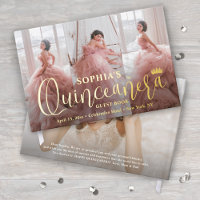 Quinceañera Photo Collage Modern Script Keepsake