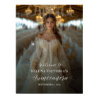 Quinceanera photo welcome sign elegant calligraphy