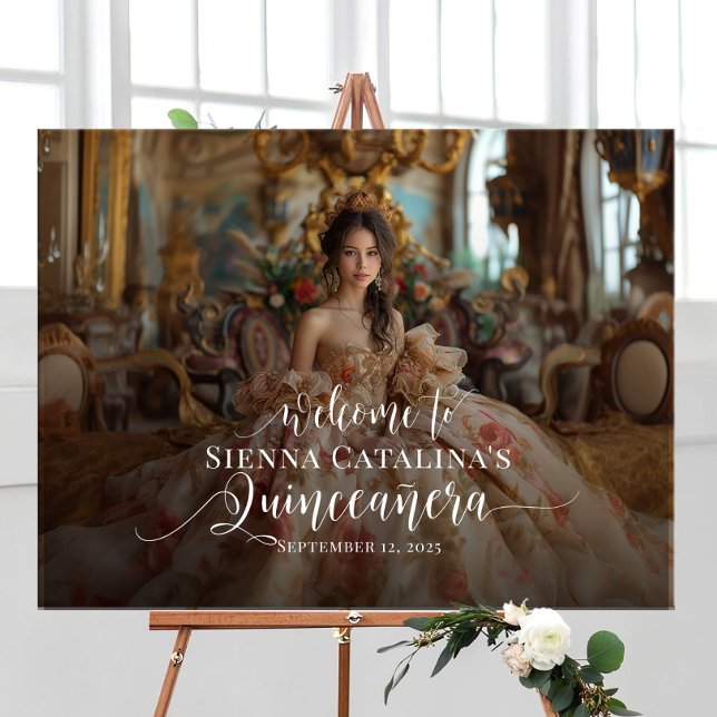 Quinceanera photo welcome sign elegant calligraphy (Creator Uploaded)