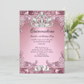 Quinceanera Pink 15th Birthday Party Invitation (Standing Front)
