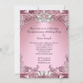 Quinceanera Pink 15th Birthday Party Invitation (Back)