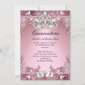 Quinceanera Pink 15th Birthday Party Invitation (Front)