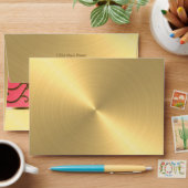 Quinceanera Pink and Gold Filigree Swirls Envelope (Desk)