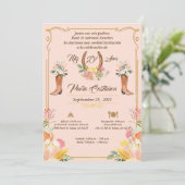  QUINCEANERA Pink Charra Watercolor Invitation (Standing Front)