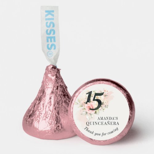 Quinceanera Pink Floral 15th Birthday Blush Rustic Hersheys Kisses