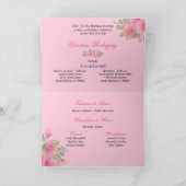 Quinceañera Pink Floral and Gold Glitter  Invitation (Inside)