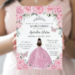 Quinceañera Pink Floral Butterflies Silver Tiara Invitation<br><div class="desc">Personalize this lovely quinceañera invitation with own wording easily and quickly,  simply press the customize it button to further re-arrange and format the style and placement of the text.  Matching items available in store!  (c) The Happy Cat Studio</div>