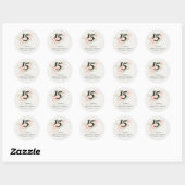 Quinceanera Pink Floral Rustic Blush 15th Birthday Classic Round Sticker (Sheet)