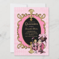 Quinceanera Pink Gold Alice In Wonderland Party