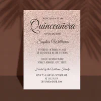 Quinceanera Invitation, Black and Gold Glitter Invitation, Mis Quince Anos,  15th Birthday