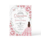 Quinceanera Pink Silver Dress Floral