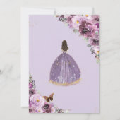 Quinceañera Plum Mauve Purple Floral Mis Quince 15 Invitation (Back)