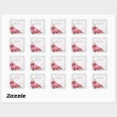 Quinceanera Pretty Pink Roses White 15th Party Square Sticker (Sheet)
