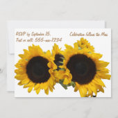 Quinceanera Pretty Sunflowers Invitation (Back)