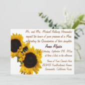Quinceanera Pretty Sunflowers Invitation (Standing Front)
