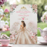 Quinceañera Princess Champagne and Blush Pink Invitation<br><div class="desc">Quinceañera Princess Champagne and Blush Pink, 
Elegant Dusty Pink Floral Gold Crown Princess Dress Mis Quince Invitation, 
15 Anos,  Sweet 16th Birthday</div>