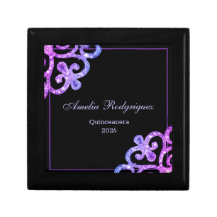 Quinceanera Princess Crown Personal Name Jewerly Gift Box