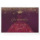Quinceanera Princess Glitter Gown, Burgundy+Gold
