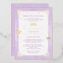 Quinceañera Princess Lilac Purple Floral Foil Invitation