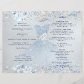 Quinceanera Program Baby Blue Floral Glitter Gown (Back)