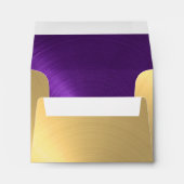 Quinceanera Purple and Gold Filigree Swirls Envelope (Back (Bottom))