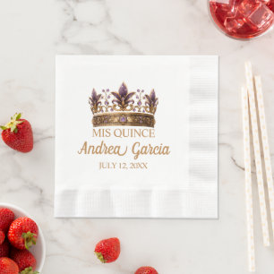 Quinceanera Purple Floral Napkins