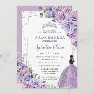 Gold and Purple Glitter Quinceanera Invitations, Quinceanera Invitations,  Purple Quinceanera Invitation, Printable Quince Invitations, Corjl -   Denmark