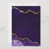 Quinceanera Purple Gold Marble Agate Geode Invitation (Back)