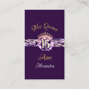 Quinceanera Purple Lilac Elegant Spanish Enclosure Card