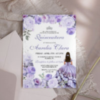 Quinceañera Purple Lilac Floral Princess Spanish