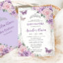 Quinceañera Purple Lilac Pink Floral Butterflies Invitation