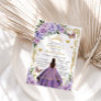 Quinceañera Purple Lilac Rose Floral Gold Princess Invitation