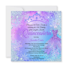 Quinceanera Purple Pink Blue Winter WonderLand