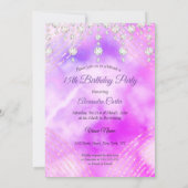 Quinceanera Purple Pink Dress 15th Birthday Party Invitation (Back)