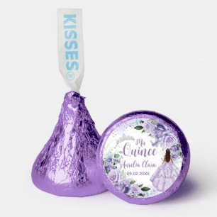 Quinceañera Purple Roses Floral Silver Princess Hershey®'s Kisses®