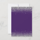 Quinceanera Purple Silver Modern Glitter Invitation (Back)