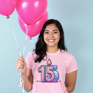 Quinceañera Quince 15th Birthday Candles T-Shirt