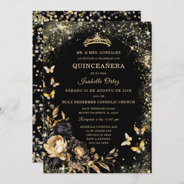 Quinceanera Quotes  in spanish Invitation (Front/Back)