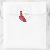 Quinceanera Red Dress Gold Glitter Classic Round Sticker (Bag)