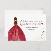Quinceanera Red Dress  Thank You Card (Front/Back)
