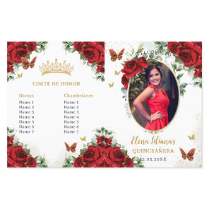 Quinceañera Red Floral Butterflies Photo Program