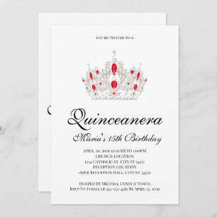 Quinceanera, Red Invitations