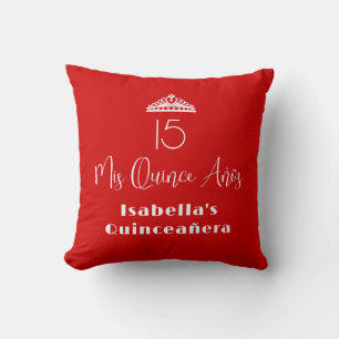 Quinceañera Red Mis Quince Anos Throw Pillow