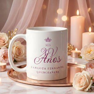 Quinceañera Romantic Exquisite Mis XV Spanish Coffee Mug