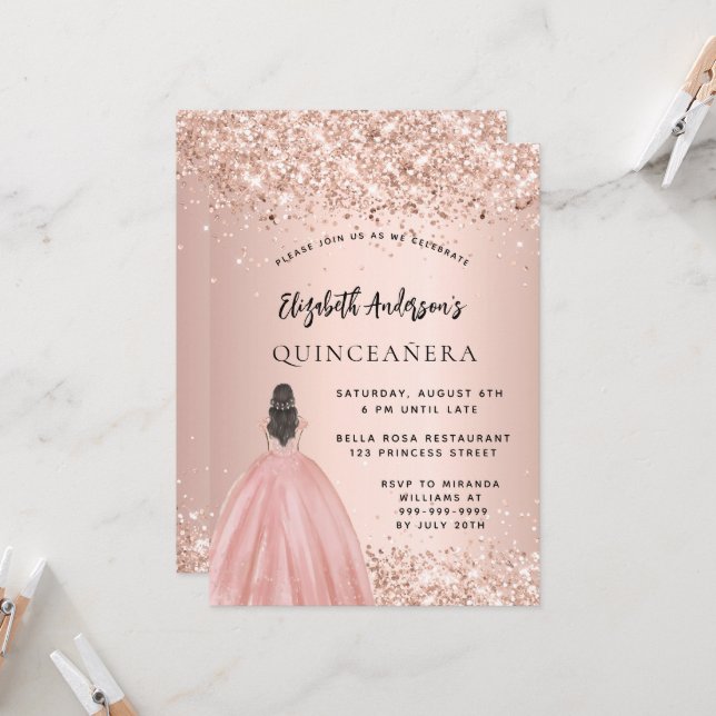 Quinceanera rose gold dress invitation | Zazzle Quinceanera rose gold dress invitation | Zazzle