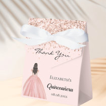 Quinceanera rose gold princess dress favor boxes