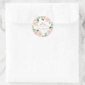 Quinceanera Rose Gold Tiara Blush Pink Floral Classic Round Sticker (Bag)